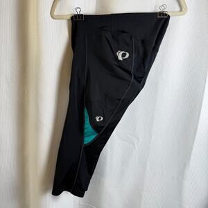 Pearl Izumi Select Padded Womens Size L Black Teal Cycling Nickers Shorts EUC
